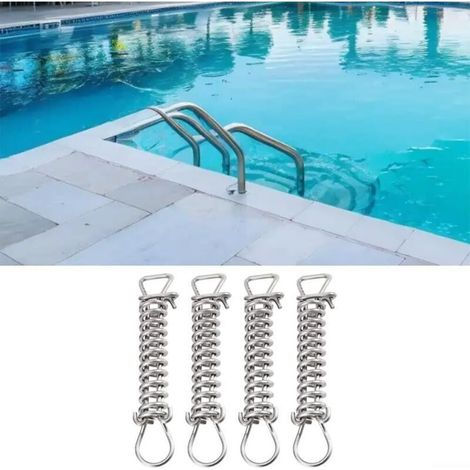 Lot de 4 ressorts complets pour bâche de piscine en acier inoxydable robuste pour tous les temps (1/3)