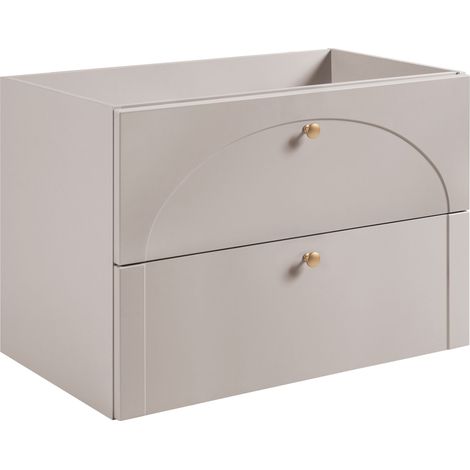 Meuble sous vasque suspendu AURA cachemire mat 80 cm G (1/5)