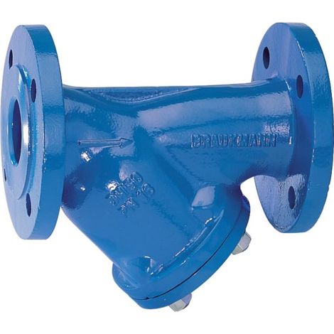 Schmutzfänger FY71P mit Flansch, Stahlguss, blau, B, DN 100 (1/3)