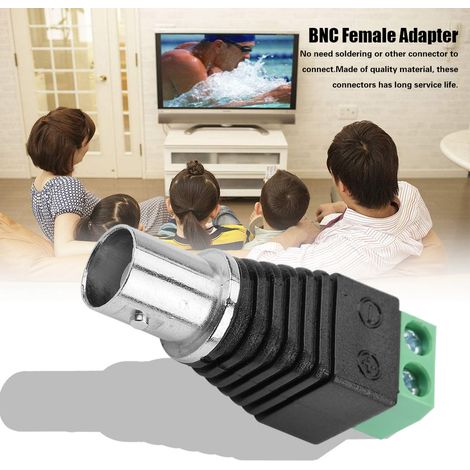 Lot de 10 connecteurs BNC femelles coaxiaux verts pour caméra de surveillance vidéo (balun). (1/5)