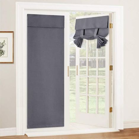 Rideau occultant adhésif gris 66 x 175 cm pour porte, isolant thermique et phonique, sans perçage, protection de l'intimité (1/5)