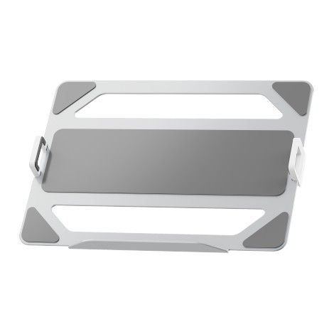 Supporto per laptop Biketec (11,6-17,3'') da installare sotto il braccio del monitor per banchi da officina, colore argento, dimensioni 1089 x 326 x 574 mm. (1/4)