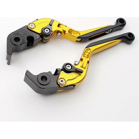 Convient pour la locomotive Ducati Panigale V4 modifiée, accessoires de poignée de levier de frein, d'embrayage et de klaxon en alliage d'aluminium (doré) (1/5)
