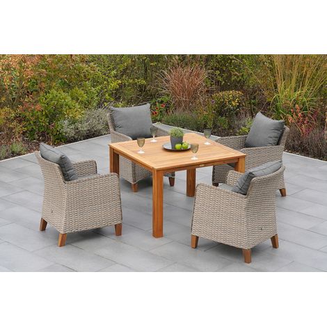 Avellino Set 5tlg 4 Sessel Tisch 110 11 cm Kissen