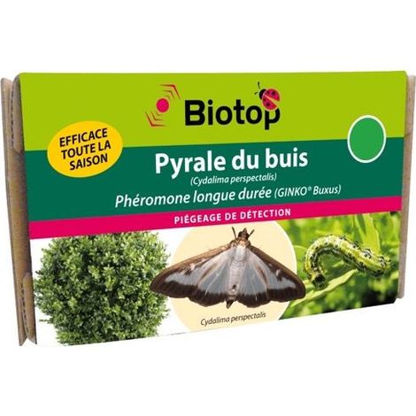 Phéromone pyrale du buis longue durée – Insecticide biologique – Pour buis commun – Action 3 à 6 mois par capsule – Biotop