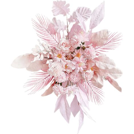 Décoration florale artificielle pour mariage, guirlande suspendue, fleurs roses (1/2)