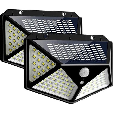 Lampe solaire 100LED IP65 étanche extérieur - 2 Pack