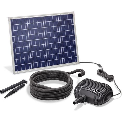 Esotec – Pompe fontaine solaire 2500L/h – Débit max 2500L/h – Module solaire 50W – Protection IP68 – Pour bassin et cascade