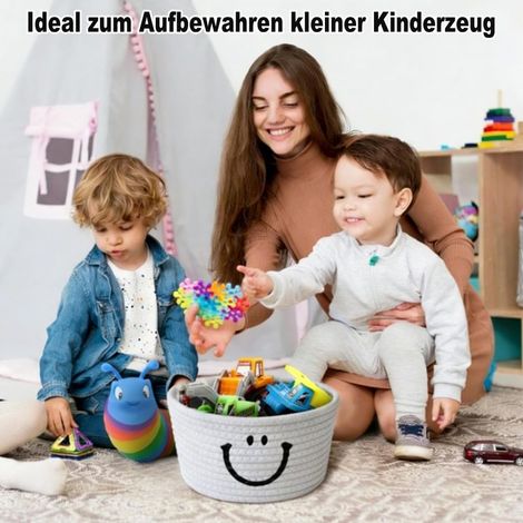 Leerer Aufbewahrungskorb aus Flechtgewebe – Kleine Aufbewahrungsbox aus Baumwollseil – Aufbewahrungskörbe für Badezimmer – Aufbewahrungskorb für Küche, Bad, Schlafzimmer (1/5)