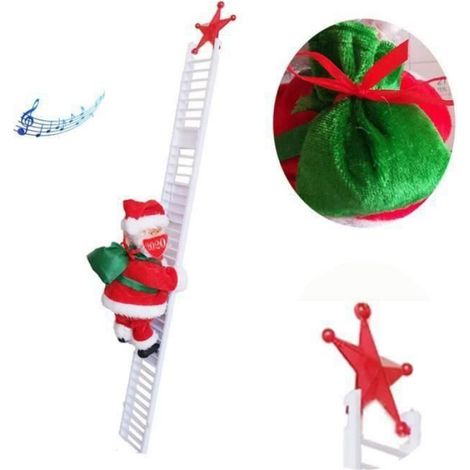 Père Noël Avec Échelle - Figurine Décorative De Noël - Pour Intérieur Et Extérieur - 1 Pièce (1/3)