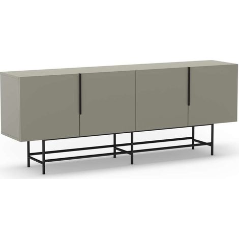 Aparador 4 puertas Elena acabado verde/negro, 77.5cm(alto) 200cm(ancho) 40cm(largo) (1/4)