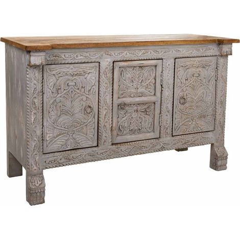 Aparador de madera marrón 124x47x76 (1/5)