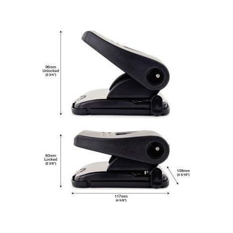 RAPESCO Locher RAPESCO 827-P 8cm 30 Bl. (80 g/m²) mit Anschlagschiene schwarz (1/4)