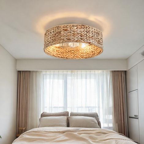 Rotin Ventilateur de plafond avec lumière télécommande et app (1/5)