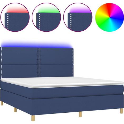 Maison Exclusive - Boxspringbett mit Matratze & LED Blau 180x200 (1/5)