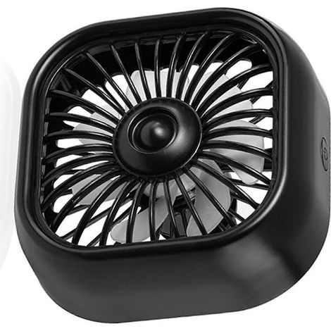 Ventilateur de voiture avec éclairage coloré, 3 vitesses de ventilation, silencieux, port USB, noir (1/5)