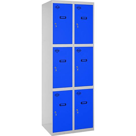 Casier-armoire Simonlocker Desm. 3 Portes 2/6 400 (800) Gr/bl Gris/bleu 1800x800x500 - Simonrack (1/5)