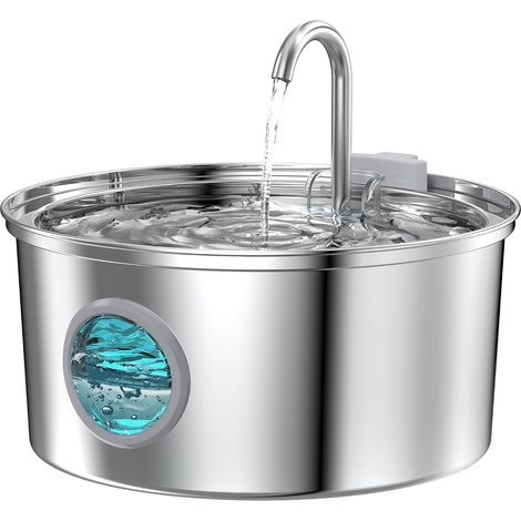 Fontaine a Eau Chat INOX: Fontaine à Eau pour Chat - 3,2L Fontaine a Eau - Convient aux Chats, Chiens et Autres Animaux de Compagnie -