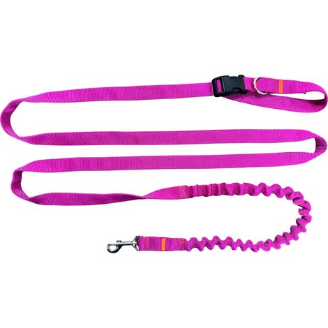 Guinzaglio per cani con ammortizzatore 380 cm FUCSIA regolabile a mani libere, prodotto in Polonia (1/5)
