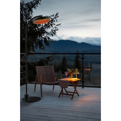 Standheizstrahler 2000W IP65 wetterfest – Infrarot Heizstrahler für Garten, Terrasse & Outdoor-Lounge, Höhe 223 cm – große Heizfläche Ø 44 cm – Gardwell