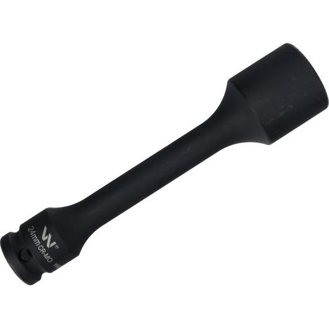 Vaso de impacto de 1/2", hexagonal delgado y muy largo, fabricado en acero CrMo de 24 mm, longitud 150 mm, utilizado en mecánica para llaves de impacto, Waryński (1/2)