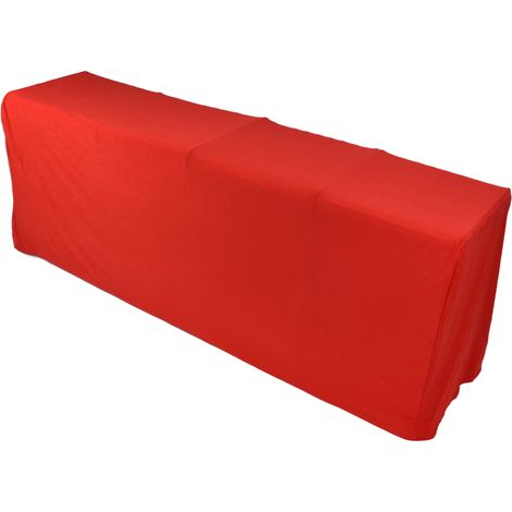 Rote Stretch-Tischdecke für Hochzeiten, Bankette und Partys, Universalgröße 4 Fuß (122 x 76 x 76 cm) (1/5)