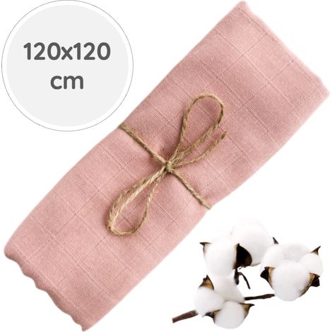 BabyU, Fascia in mussola per neonati, pannolino, delicata, 120x120 cm (1/5)