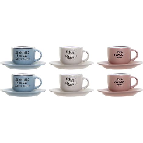Set de 6 grandes tasses à café avec sous-tasses (1/3)
