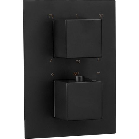 Elemento esterno per box termostatico moderno senza leva finitura nera - Harty