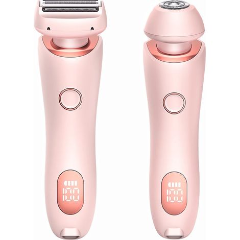 Rasoir électrique rechargeable pour femme, utilisable sur peau sèche ou humide, rose (1/5)