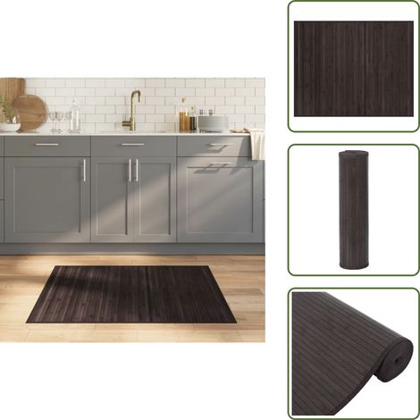 Tappeto antiscivolo - vidaXL Tappeto Rettangolare Marrone Scuro 80x100 cm in Bambù - Tappeto naturale