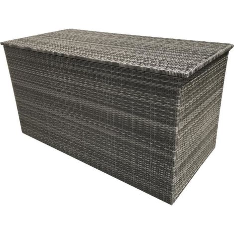 Signature Weave Wicker Medium Cushion Box Garden Storage Chest Grey 140x72x72cm (1/2)