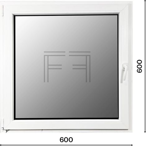 Fintex-finestra in PVC bianco singola anta 600x600 apertura a sinistra, doppio vetro, PROFILO A L (1/3)