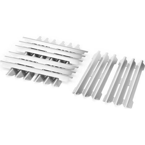 Lot de 6 cache-brûleurs en acier inoxydable 44,5 x 15,5 cm pour barbecue à gaz et étagère, plaque chauffante, pour étagères 420, 440, 490, 590, 690, 520 (1/5)
