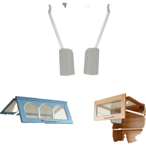Barra de soporte hidráulica, material de hierro, 563 mm de largo, adecuada para puertas que pesen entre 7 y 8 kg, se adapta a alturas de muebles de 650 a 830 mm, paquete de 2 (1/5)