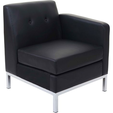 [NEUWERTIG] Sessel HHG-125, Modular Seitenteil rechts mit Armlehne, erweiterbar Kunstleder schwarz