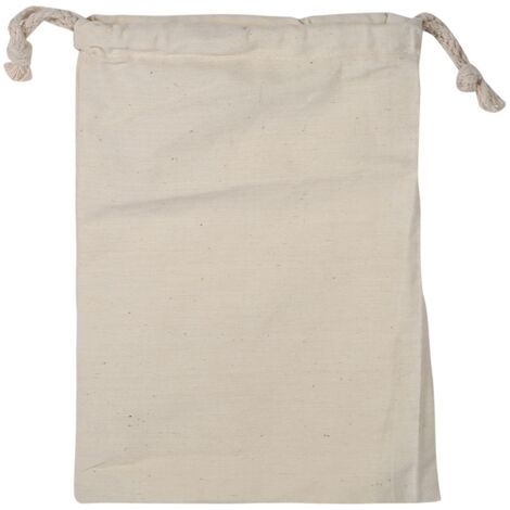 QORVA- Sac de rangement à linge avec cordon de serrage en coton uni, sac de rangement pour voyage et usage domestique, 15x20CM