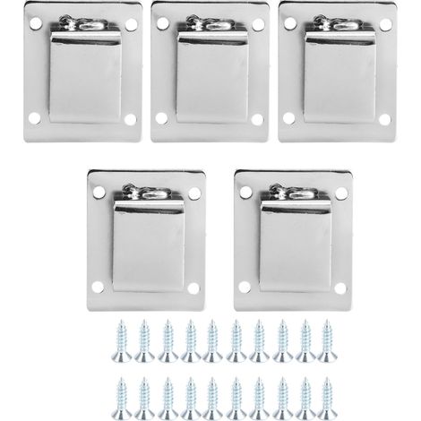 5 Pièces Support d'Étagère Murale en Acier Inoxydable, Fixation pour Tube, Attache de Rangement Argentée Type Scellé (1/5)