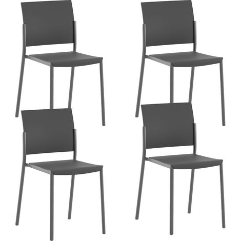Set 4 Sedie Venus 52,5x55x81 cm in Polipropilene Nero (1/5)
