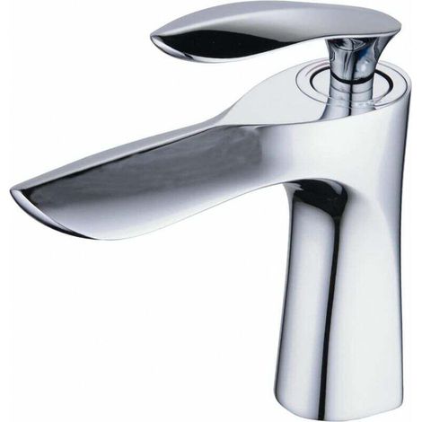 Bathroom Faucet Bathroom Faucet Single Bar Hot and Cold Water Mixer Tap 1-Hole Milk Faucet Installation MUMU (1/4)