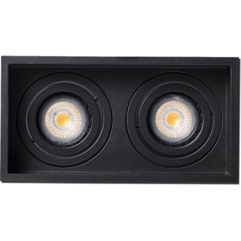 ACRE Deckeneinbauleuchte schwarz verstellbar quadratisch 2 Lichter