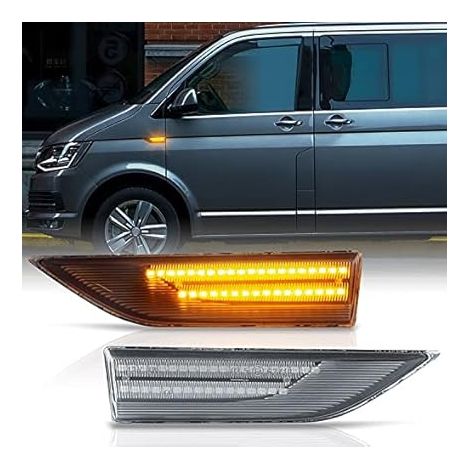 KIT 2 INDICATORI DI DIREZIONE LATERALI A LED COMPATIBILE CON VW T6  Transporter  Multivan  BJ 2015-2019  , VETRO TRASPARENTE (1/3)