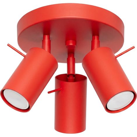 Plafoniere RING rosso 25.7x14.5x25.7cm Acciaio Sollux (1/5)