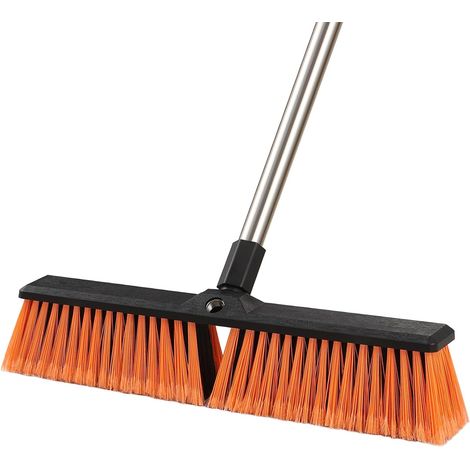 45cm Outdoor Broom Brush with Long Handle (163cm), Heavy-Duty Garden Broom with Bristles for Patios, Gardens, Garages, Sidewalks, Ideal for Cleaning Floors, Courtyards, Rocky Areas
