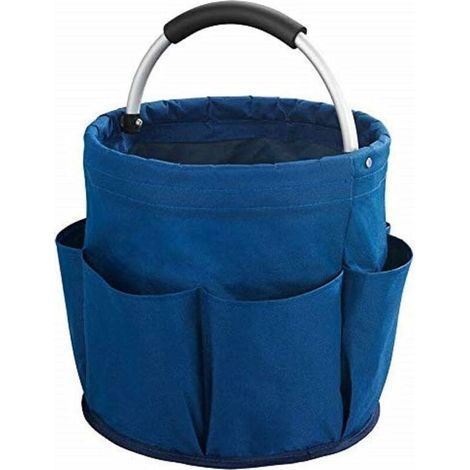 Ulisem – Foldable storage basket 28 x 26.5 x 28 cm – 6 exterior pockets – 100% polyester – For cleaning products and tools (1/3)