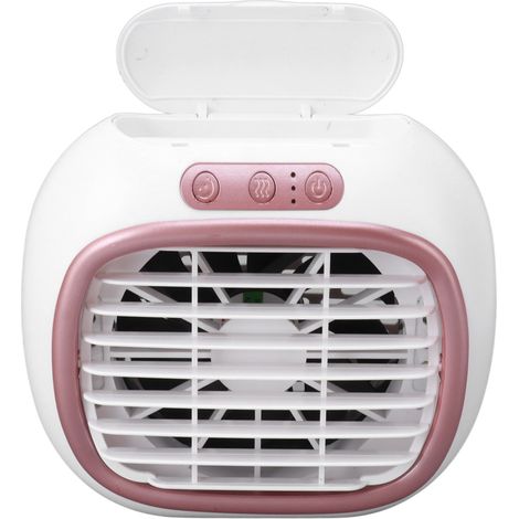 Ventilateur de bureau rafraîchissant à 3 vitesses de ventilation, chargement USB, petit ventilateur de table avec brumisateur et veilleuse pour chambre ou bureau. (1/5)