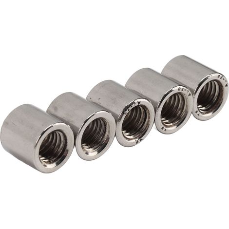 Écrous-raccords ronds M8x1.25 inox 304, connecteur tige filetée femelle, lot de 50 pièces, longueur 12mm, diamètre 12mm, fixation robuste pour assemblages industriels et bricolage. (1/5)