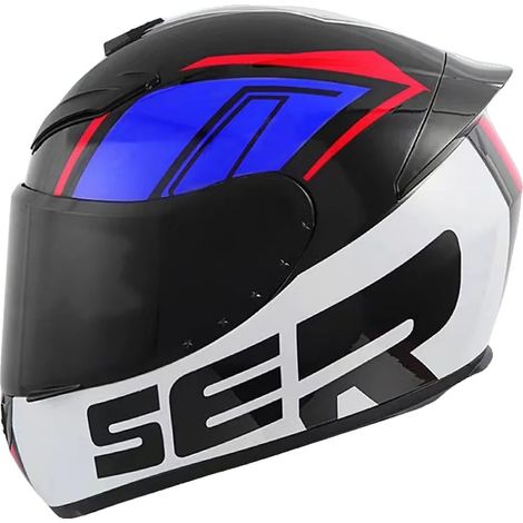 Casco de motocicleta, protección completa, duradero y cómodo, como se muestra en la imagen, talla L. (1/2)