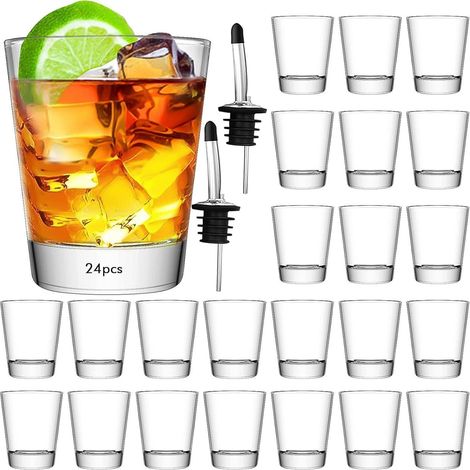 24er Set Schnapsgläser 50ml, Kristallglas, spülmaschinenfest, dickwandig (1/5)