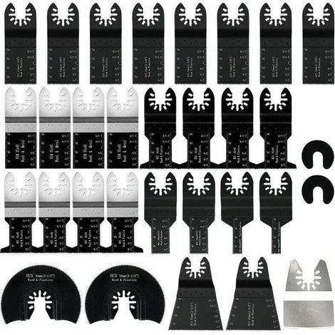 Lot de 31 lames de scie oscillante multi-outils, accessoire multi-outil oscillant, lames de scie universelles pour Bosch Dewalt Makita coupe des clous de carrelage d'angle en bois (1/5)